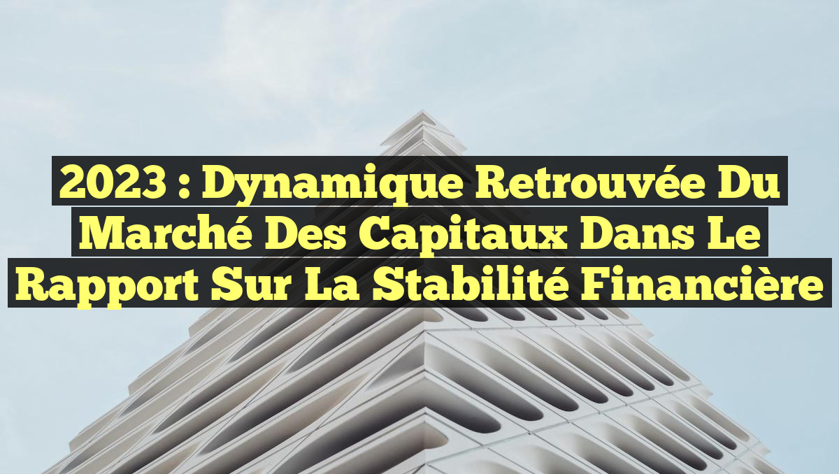 2023 : Dynamique retrouvée du marché des capitaux dans le Rapport sur la stabilité financière