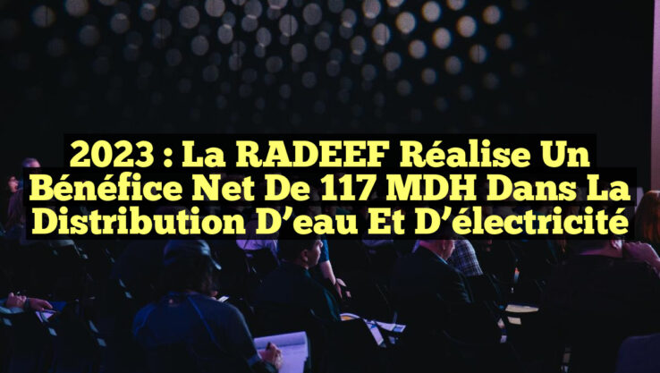2023 : La RADEEF réalise un bénéfice net de 117 MDH dans la distribution d’eau et d’électricité