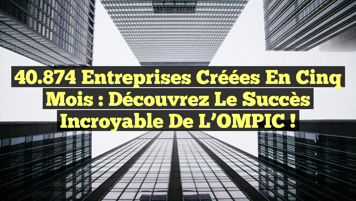 40.874 entreprises créées en cinq mois : Découvrez le succès incroyable de l&rsquo;OMPIC !