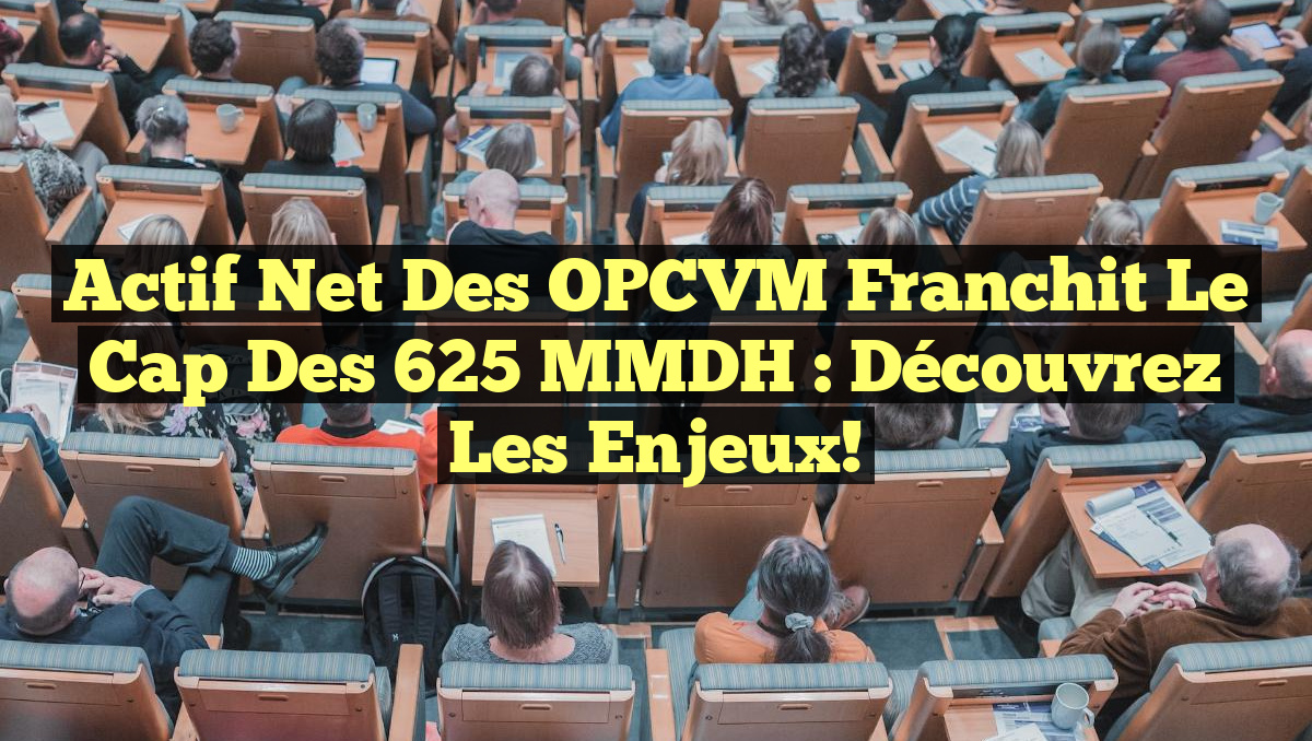 Actif Net des OPCVM Franchit le Cap des 625 MMDH : Découvrez les Enjeux!