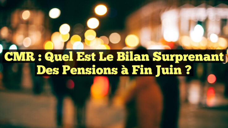 CMR : Quel est le bilan surprenant des pensions à fin juin ? CMR : Quel est le bilan surprenant des pensions à fin juin ?