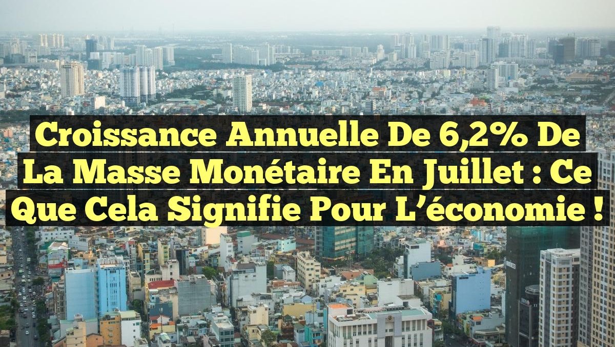 Croissance annuelle de 6,2% de la masse monétaire en juillet : ce que cela signifie pour l&rsquo;économie !