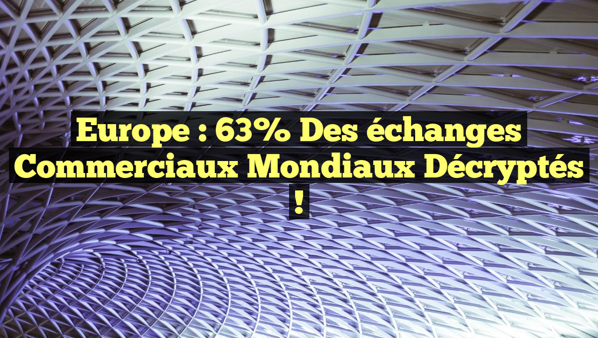 Europe : 63% des échanges commerciaux mondiaux décryptés !