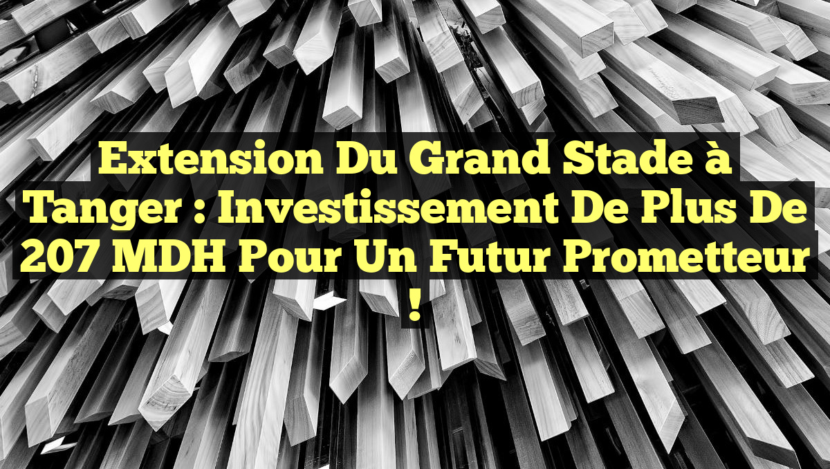 Extension du Grand Stade à Tanger : Investissement de Plus de 207 MDH pour un Futur Prometteur !