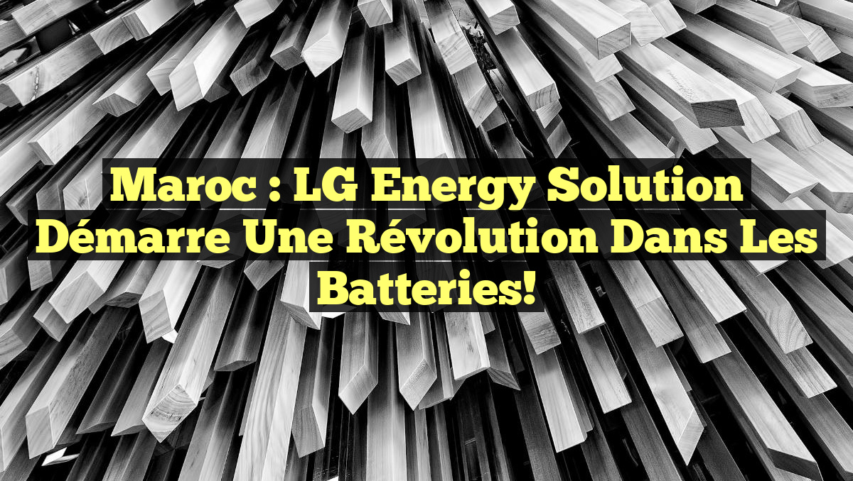 Maroc : LG Energy Solution Démarre une Révolution dans les Batteries!