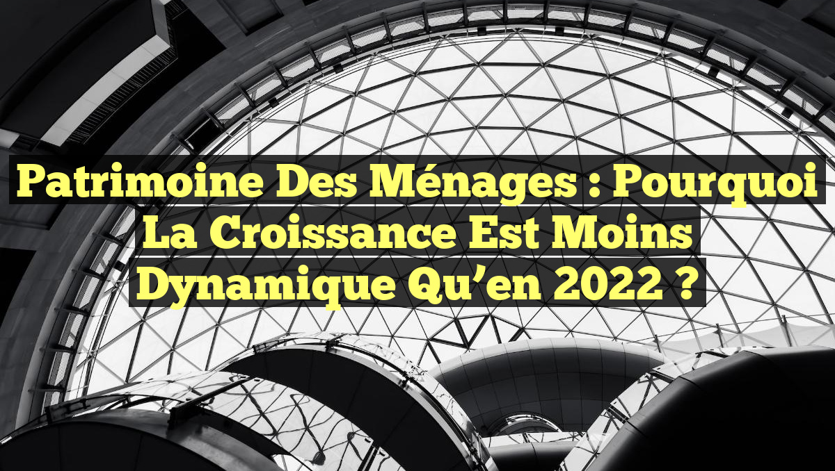 Patrimoine des Ménages : Pourquoi la Croissance est Moins Dynamique qu&rsquo;en 2022 ?