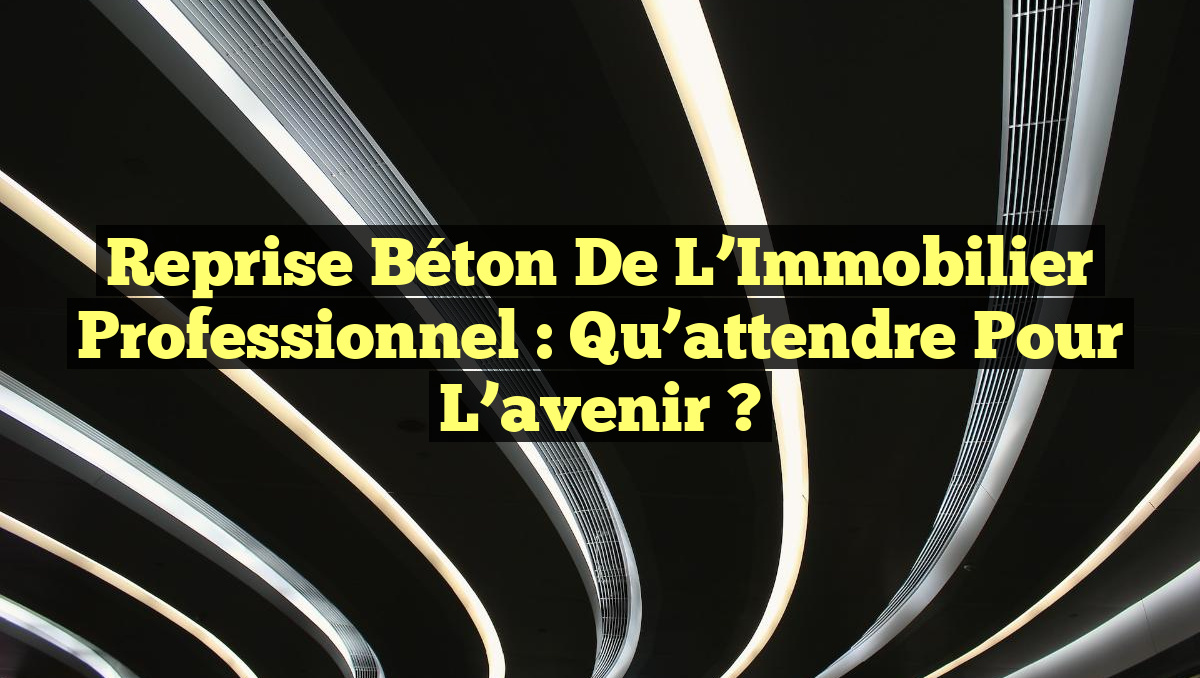 Reprise Béton de l&rsquo;Immobilier Professionnel : Qu&rsquo;attendre pour l&rsquo;avenir ?