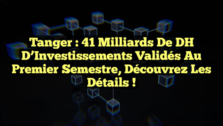 Tanger : 41 Milliards de DH d’Investissements Validés au Premier Semestre, Découvrez les Détails !