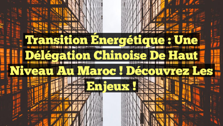 Transition Énergétique : Une Délégation Chinoise de Haut Niveau au Maroc ! Découvrez les Enjeux !