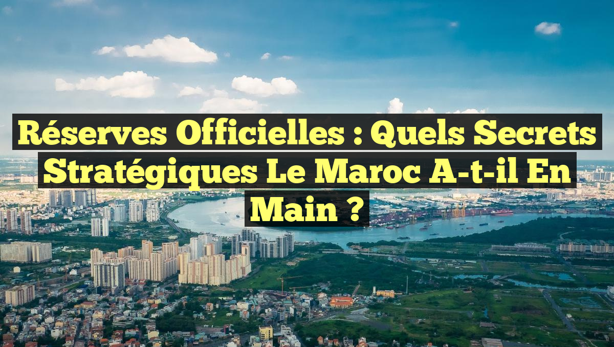 Réserves Officielles : Quels Secrets Stratégiques le Maroc a-t-il en Main ?