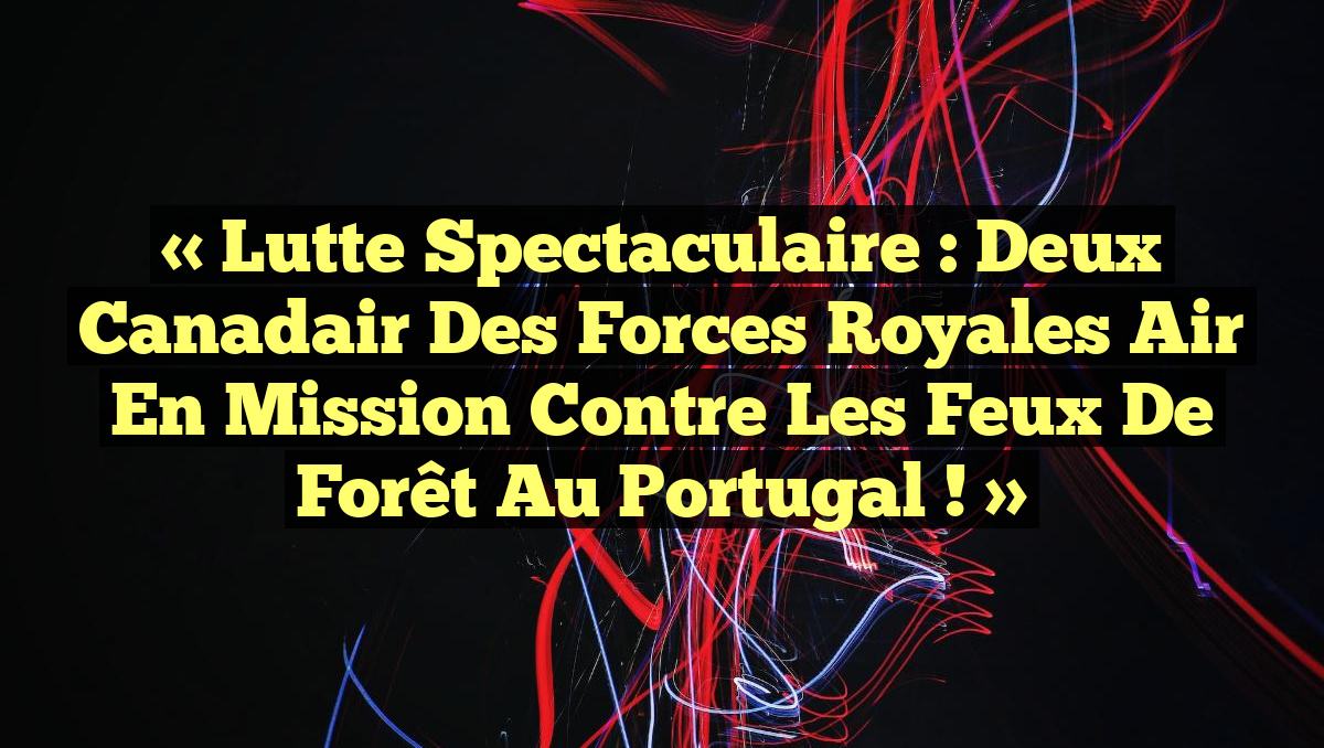 « Lutte spectaculaire : Deux Canadair des Forces Royales Air en mission contre les feux de forêt au Portugal ! »