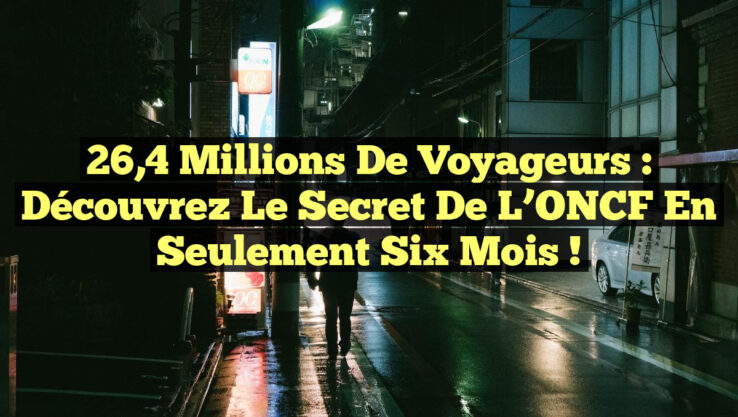 26,4 Millions de Voyageurs : Découvrez le Secret de l’ONCF en Seulement Six Mois !