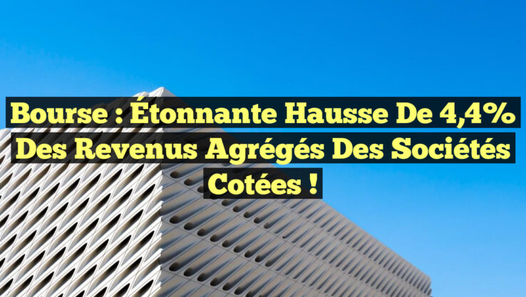 Bourse : Étonnante hausse de 4,4% des revenus agrégés des sociétés cotées ! Bourse : Étonnante hausse de 4,4% des revenus agrégés des sociétés cotées !