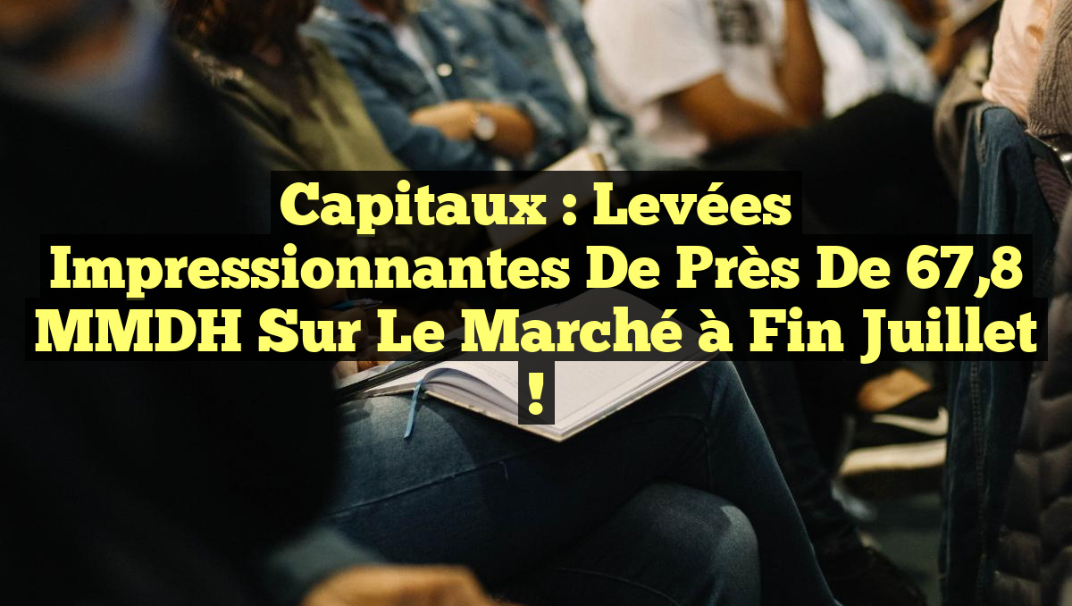 Capitaux : Levées impressionnantes de près de 67,8 MMDH sur le marché à fin juillet !