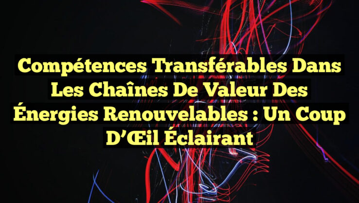 Compétences Transférables dans les Chaînes de Valeur des Énergies Renouvelables : Un Coup d’Œil Éclairant