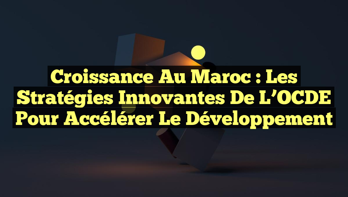 Croissance au Maroc : Les Stratégies Innovantes de l&rsquo;OCDE pour Accélérer le Développement