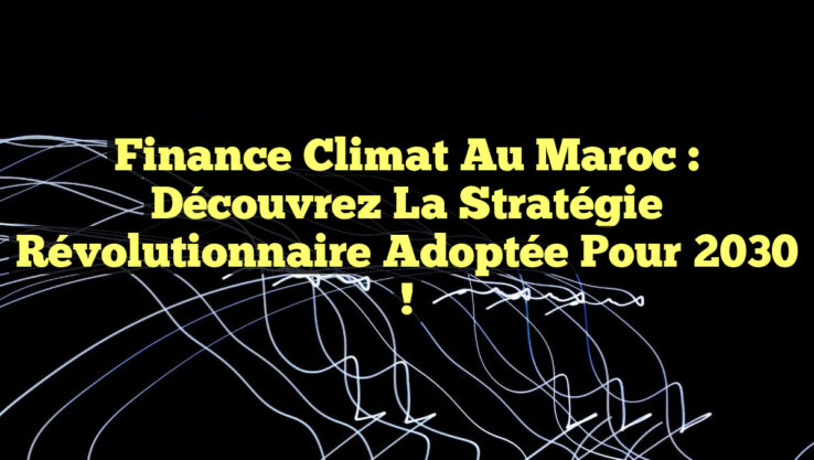 Finance climat au Maroc : Découvrez la stratégie révolutionnaire adoptée pour 2030 !