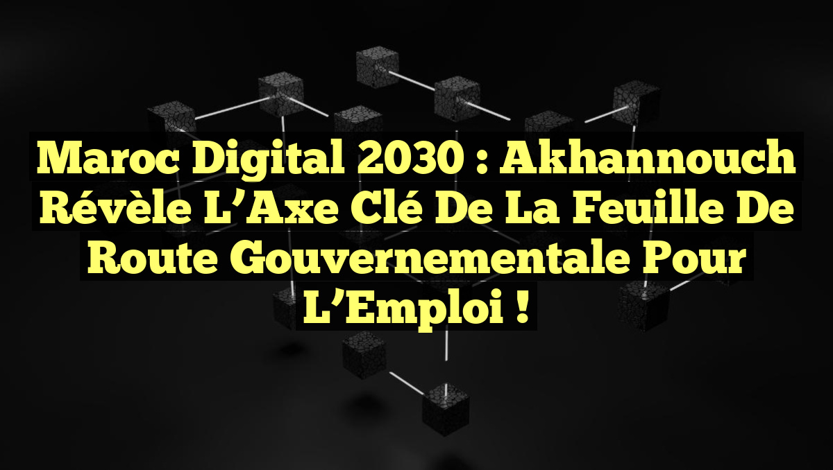 Maroc Digital 2030 : Akhannouch Révèle l&rsquo;Axe Clé de la Feuille de Route Gouvernementale pour l&rsquo;Emploi !