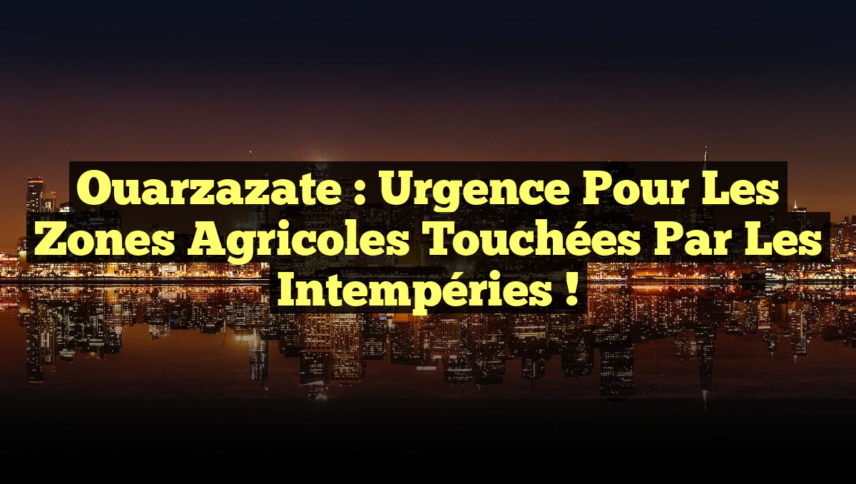 Ouarzazate : Urgence pour les Zones Agricoles Touchées par les Intempéries !