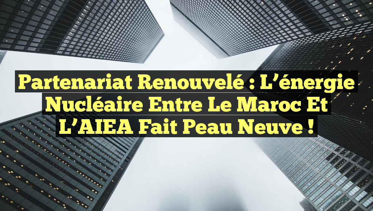 Partenariat renouvelé : l&rsquo;énergie nucléaire entre le Maroc et l&rsquo;AIEA fait peau neuve !