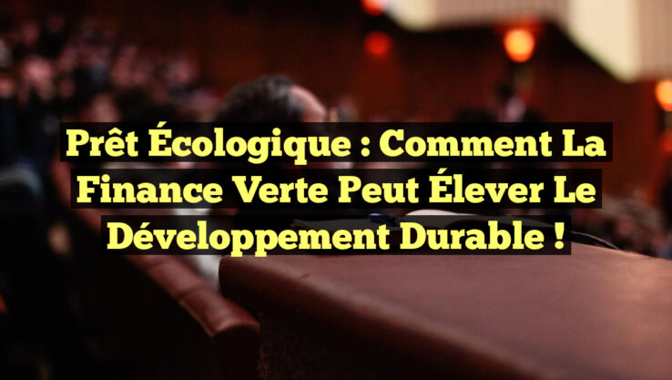 Prêt Écologique : Comment la Finance Verte peut Élever le Développement Durable !