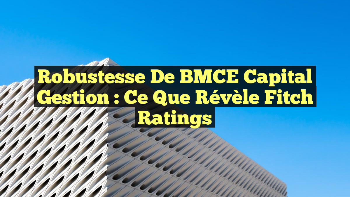 Robustesse de BMCE Capital Gestion : Ce que révèle Fitch Ratings