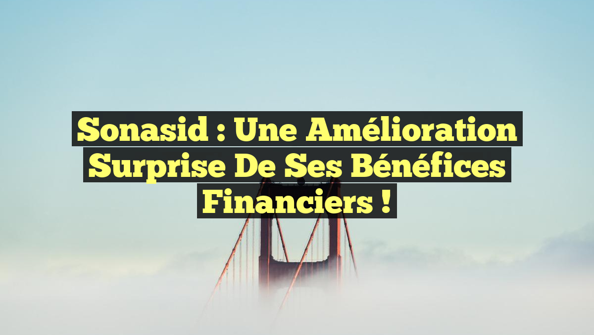 Sonasid : Une Amélioration Surprise de Ses Bénéfices Financiers !