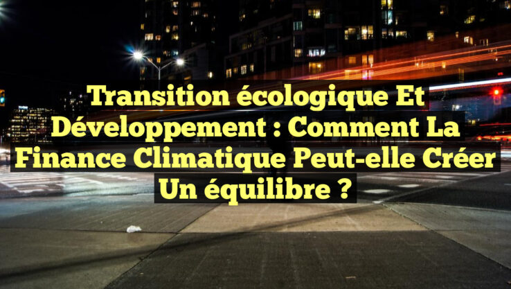 Transition écologique et développement : comment la finance climatique peut-elle créer un équilibre ?