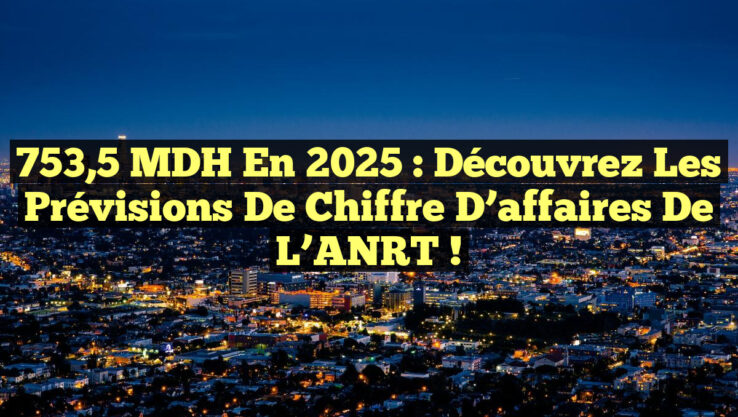 753,5 MDH en 2025 : Découvrez les prévisions de chiffre d’affaires de l’ANRT !