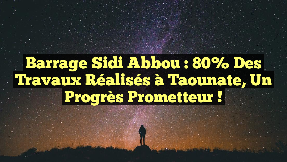 Barrage Sidi Abbou : 80% des travaux réalisés à Taounate, un progrès prometteur !