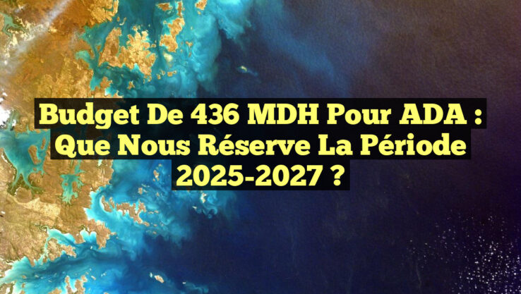 Budget de 436 MDH pour ADA : Que nous réserve la période 2025-2027 ?