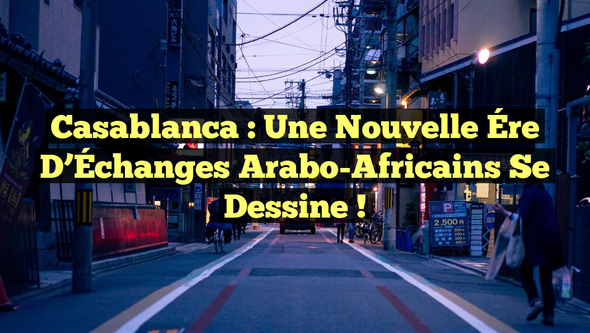 Casablanca : Une Nouvelle Ére d&rsquo;Échanges Arabo-Africains se Dessine !