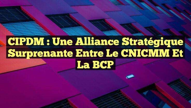 CIPDM : Une Alliance Stratégique Surprenante entre le CNICMM et la BCP