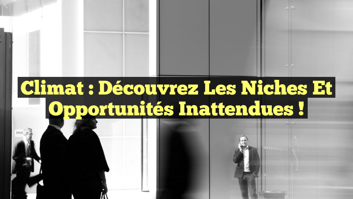 Climat : Découvrez les Niches et Opportunités Inattendues !