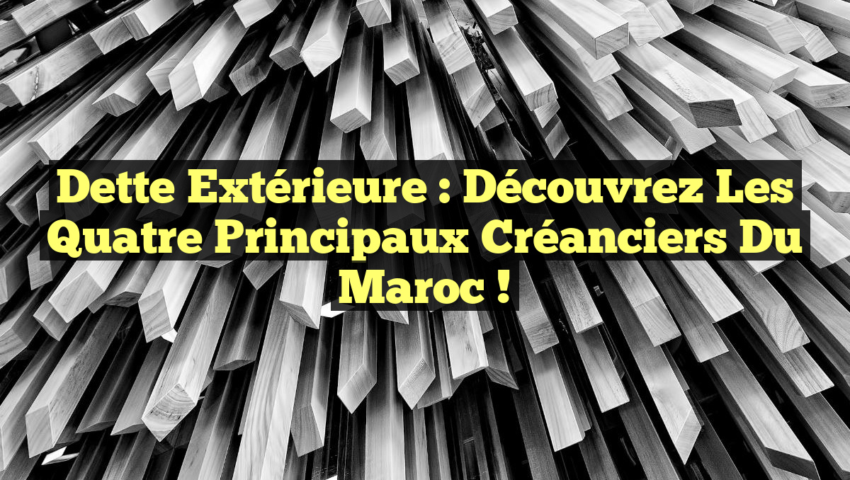 Dette extérieure : Découvrez les quatre principaux créanciers du Maroc !