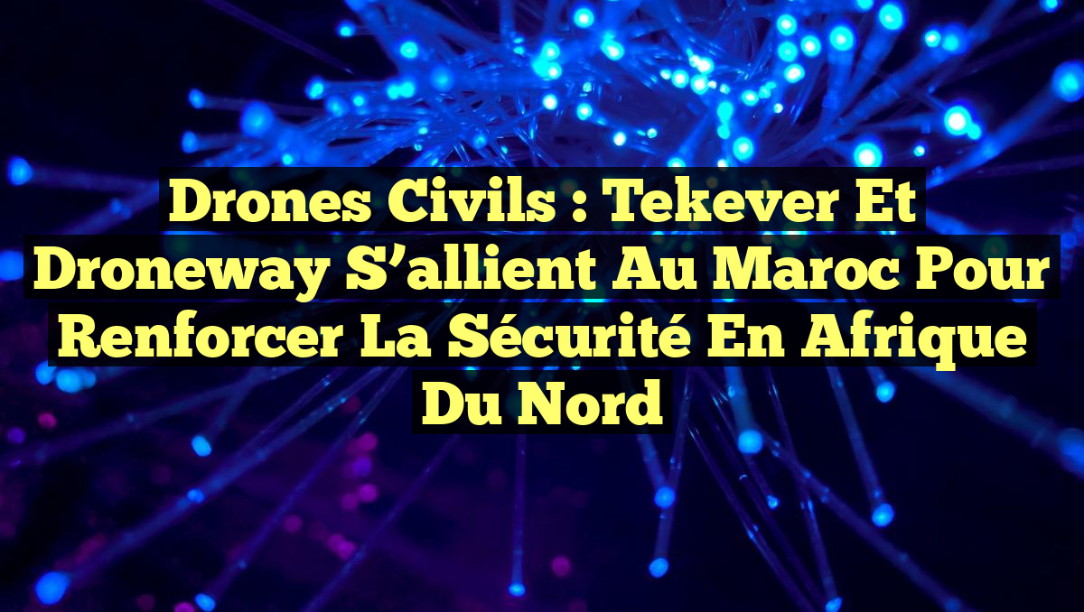 Drones Civils : Tekever et Droneway S&rsquo;allient au Maroc pour Renforcer la Sécurité en Afrique du Nord