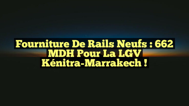 Fourniture de Rails Neufs : 662 MDH pour la LGV Kénitra-Marrakech !