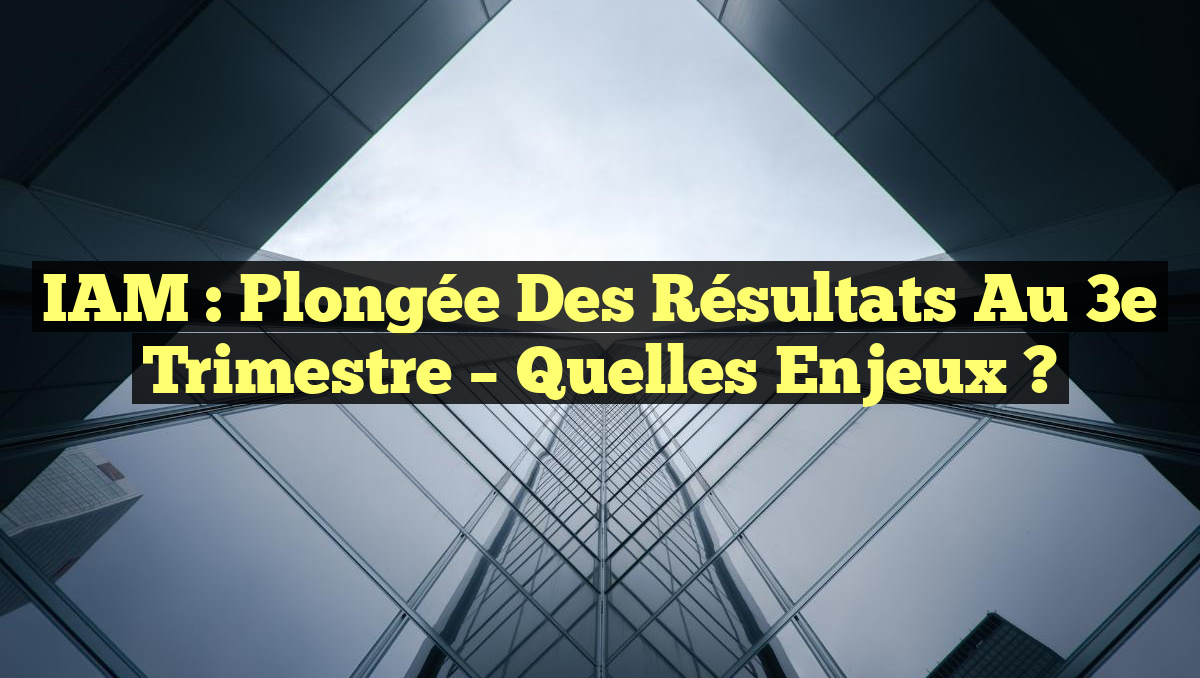 IAM : Plongée des Résultats au 3e Trimestre – Quelles Enjeux ?