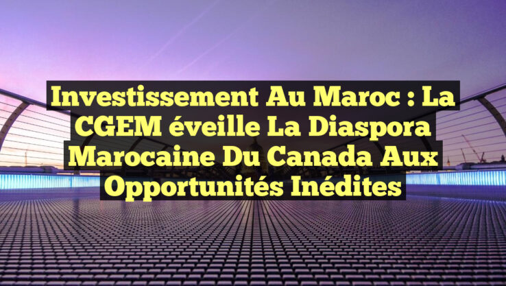 Investissement au Maroc : La CGEM éveille la diaspora marocaine du Canada aux opportunités inédites