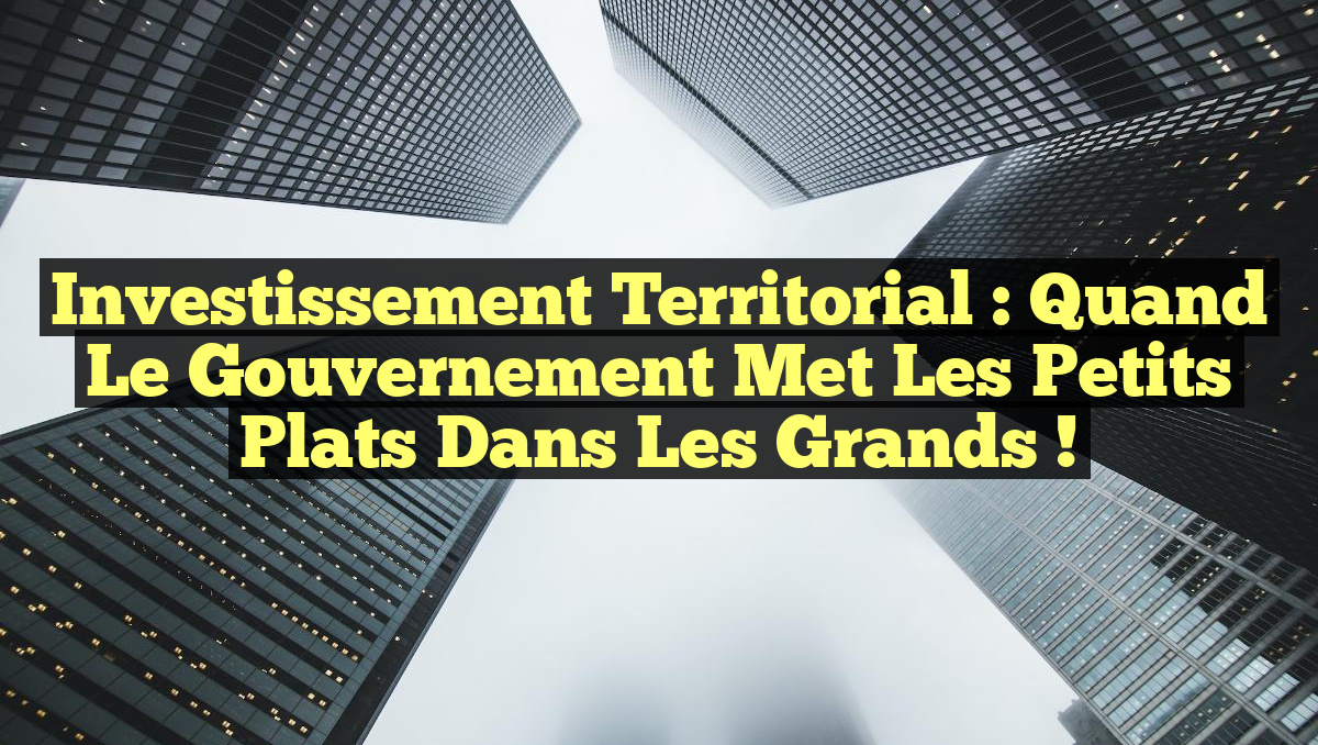 Investissement Territorial : Quand le Gouvernement Met les Petits Plats dans les Grands !