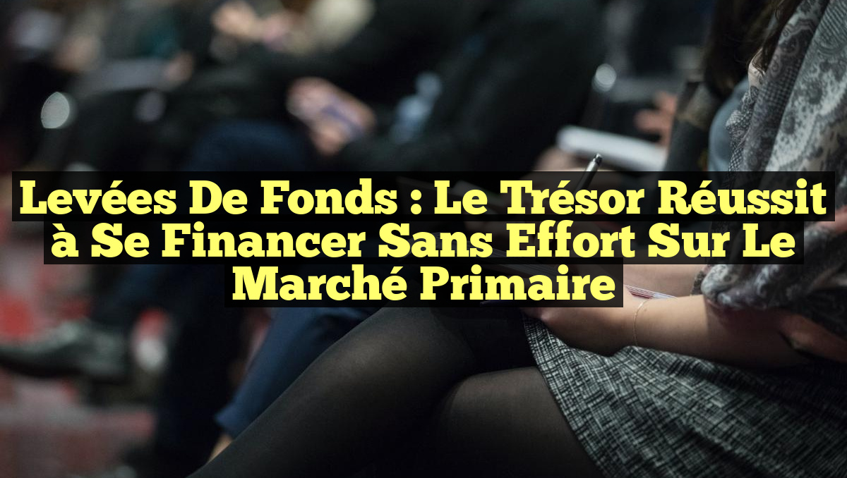 Levées de fonds : le Trésor réussit à se financer sans effort sur le marché primaire