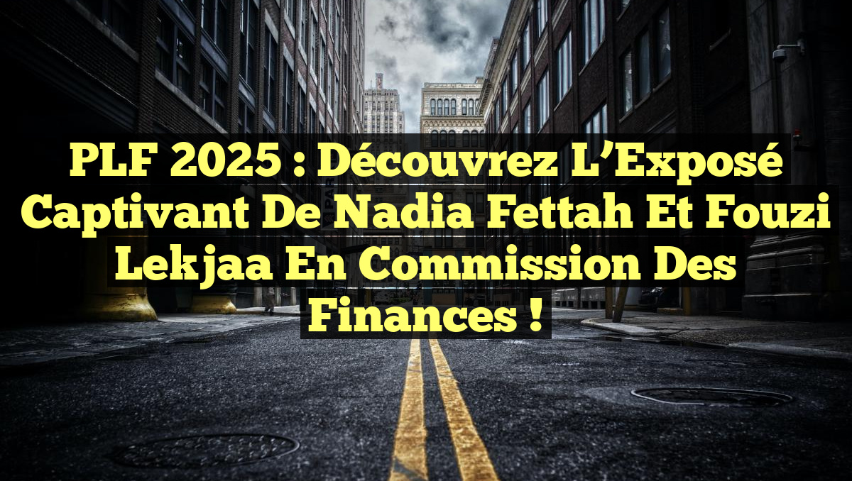 PLF 2025 : Découvrez l&rsquo;Exposé Captivant de Nadia Fettah et Fouzi Lekjaa en Commission des Finances !