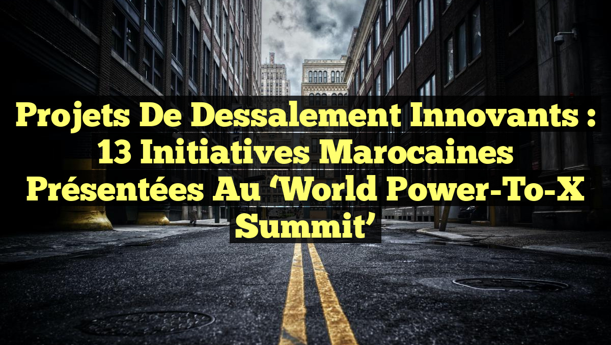 Projets de Dessalement Innovants : 13 Initiatives Marocaines Présentées au ‘World Power-To-X Summit’
