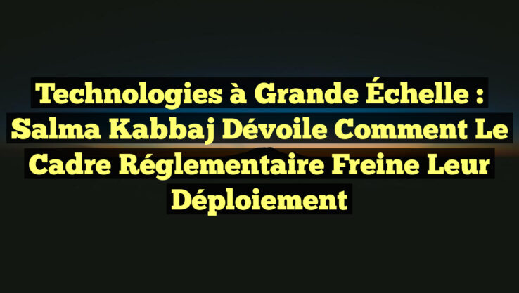 Technologies à Grande Échelle : Salma Kabbaj Dévoile Comment le Cadre Réglementaire Freine leur Déploiement
