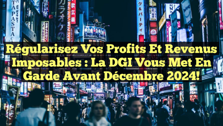 Régularisez vos Profits et Revenus Imposables : La DGI vous met en garde avant décembre 2024!