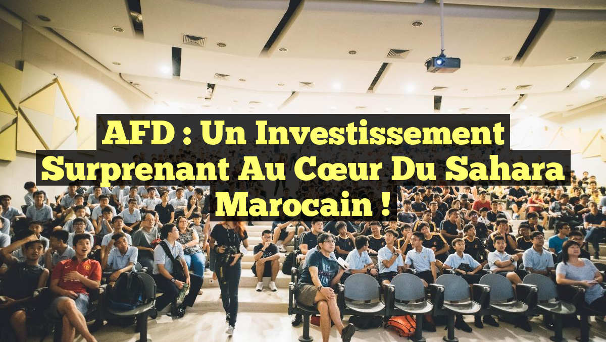 AFD : Un Investissement Surprenant au Cœur du Sahara Marocain !