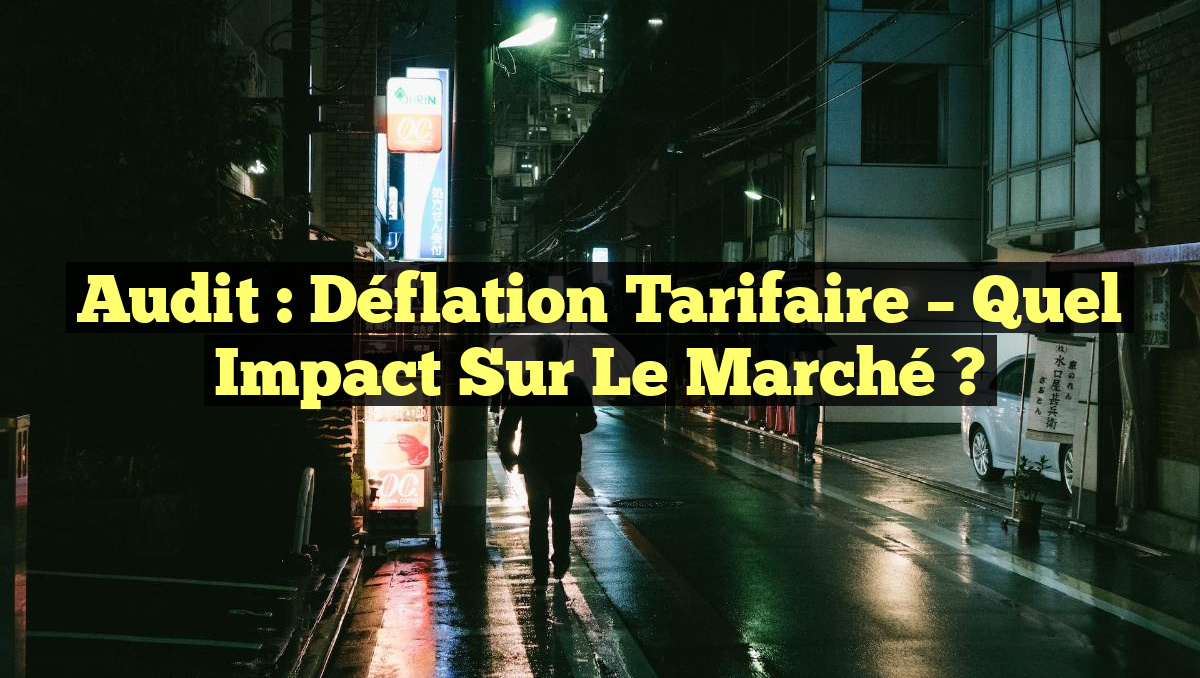 Audit : Déflation Tarifaire – Quel Impact Sur Le Marché ?