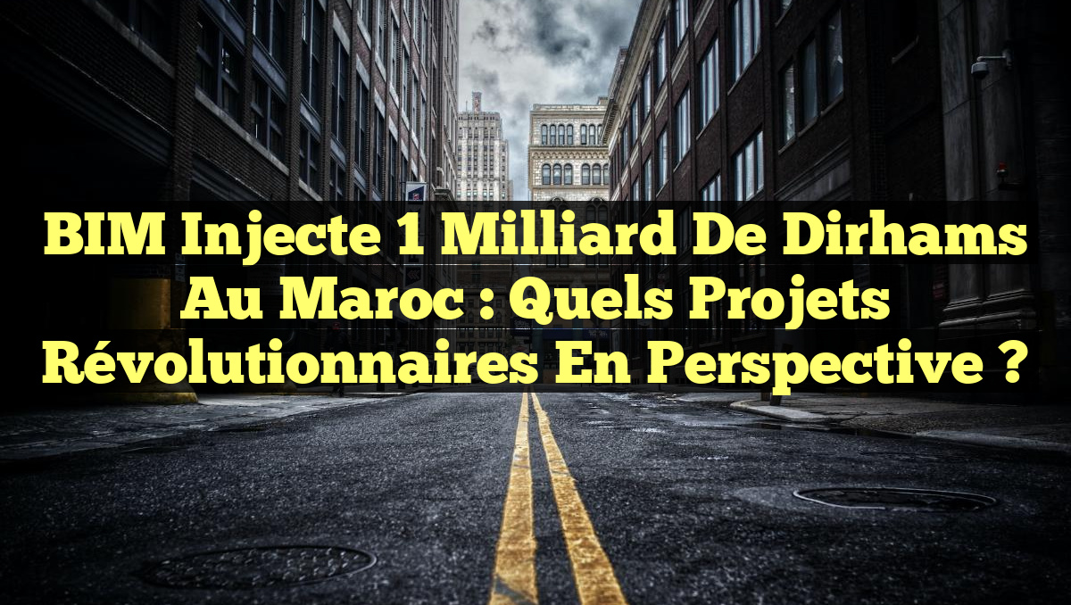 BIM injecte 1 milliard de dirhams au Maroc : Quels projets révolutionnaires en perspective ?