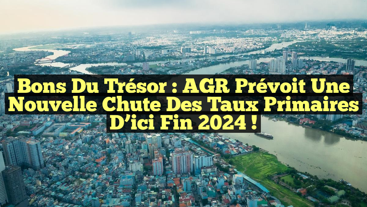 Bons du Trésor : AGR prévoit une nouvelle chute des taux primaires d&rsquo;ici fin 2024 !