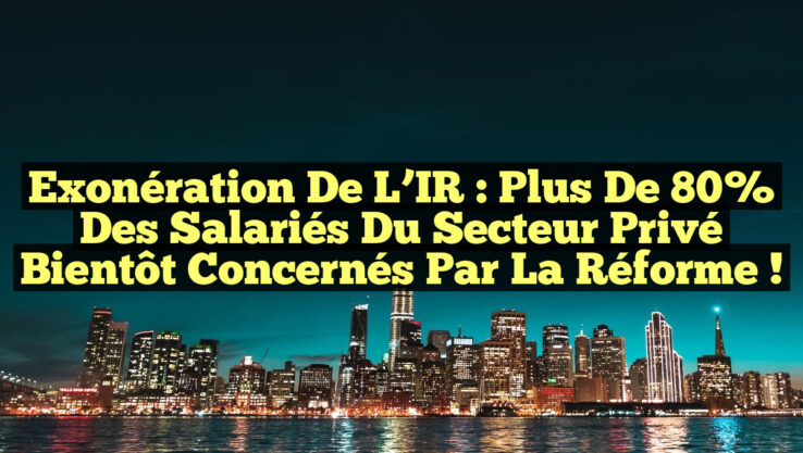 Exonération de l’IR : Plus de 80% des salariés du secteur privé bientôt concernés par la réforme !